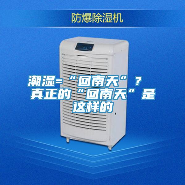 潮濕=“回南天”？ 真正的“回南天”是這樣的