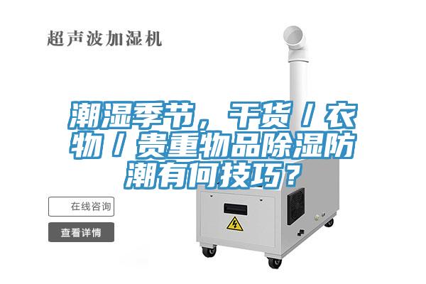 潮濕季節，干貨／衣物／貴重物品除濕防潮有何技巧？